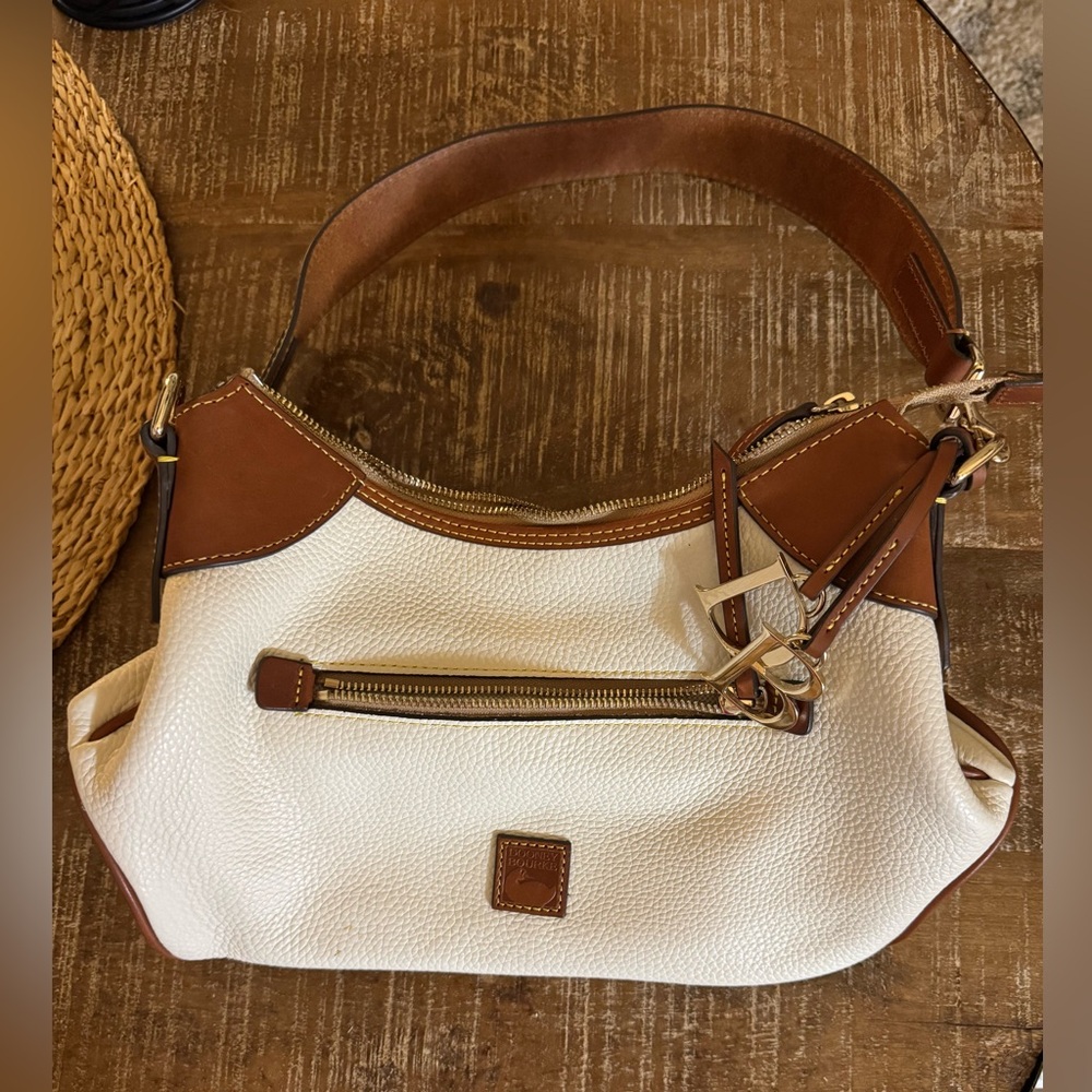Dooney & Bourke off-white and Brown Shoulder Bag